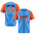 Custom Powder Blue Orange Authentic Raglan Sleeves Baseball Jersey