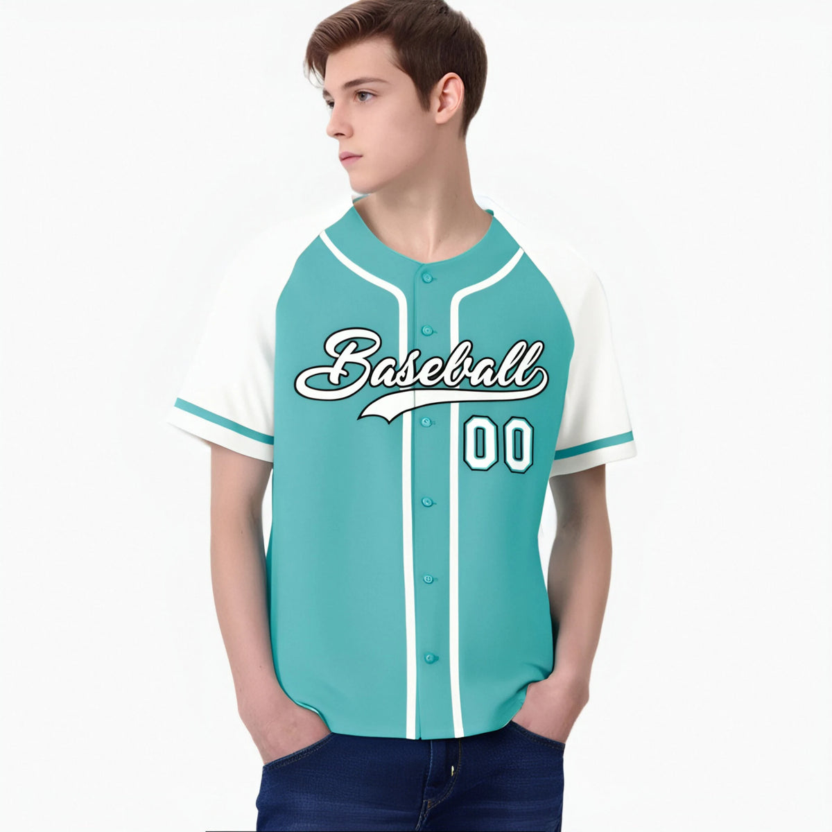 Custom Bright Green White Authentic Raglan Sleeves Baseball Jersey