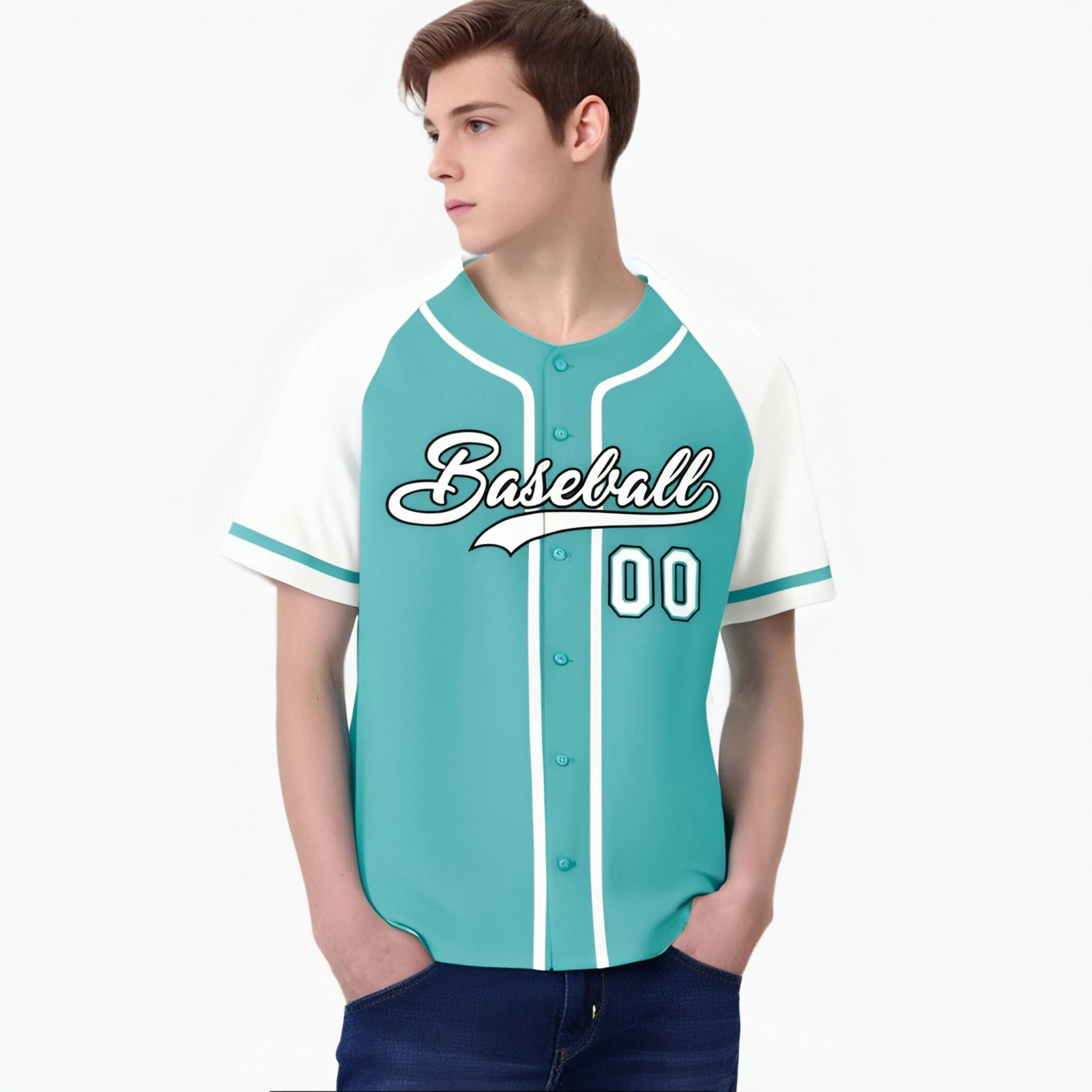 Custom Bright Green White Authentic Raglan Sleeves Baseball Jersey