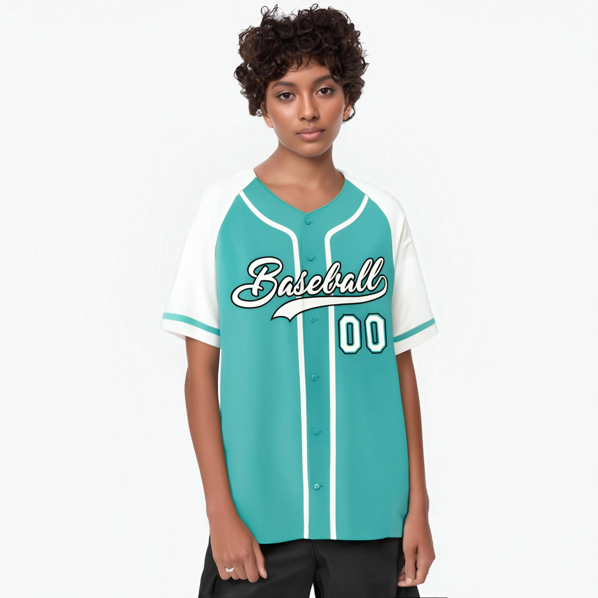 Custom Bright Green White Authentic Raglan Sleeves Baseball Jersey