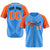 Custom Powder Blue Orange Authentic Raglan Sleeves Baseball Jersey