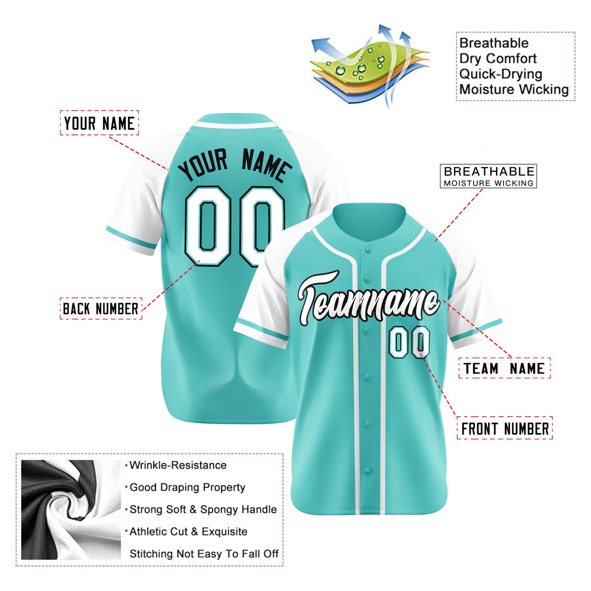 Custom Bright Green White Authentic Raglan Sleeves Baseball Jersey