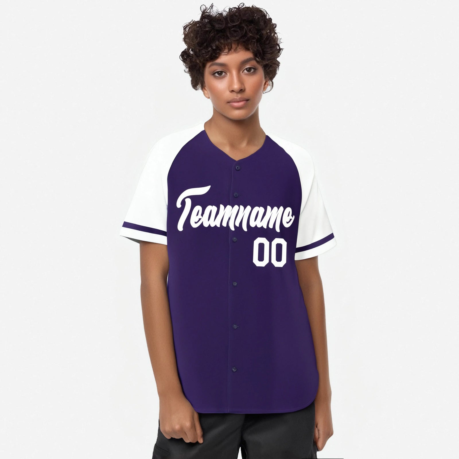 Custom Purple White Authentic Raglan Sleeves Baseball Jersey
