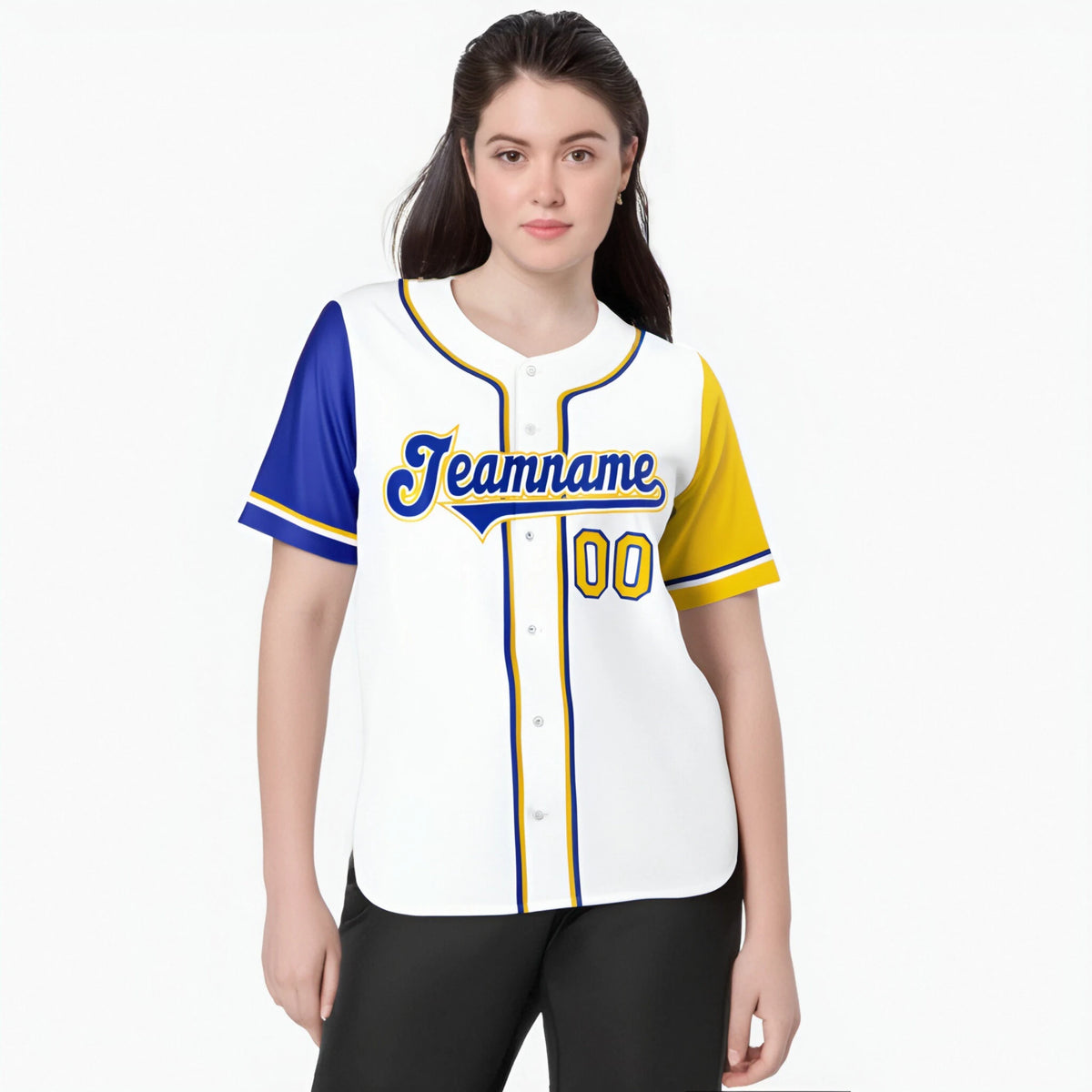 Custom White Gold Royal Blue Authentic Baseball Jersey