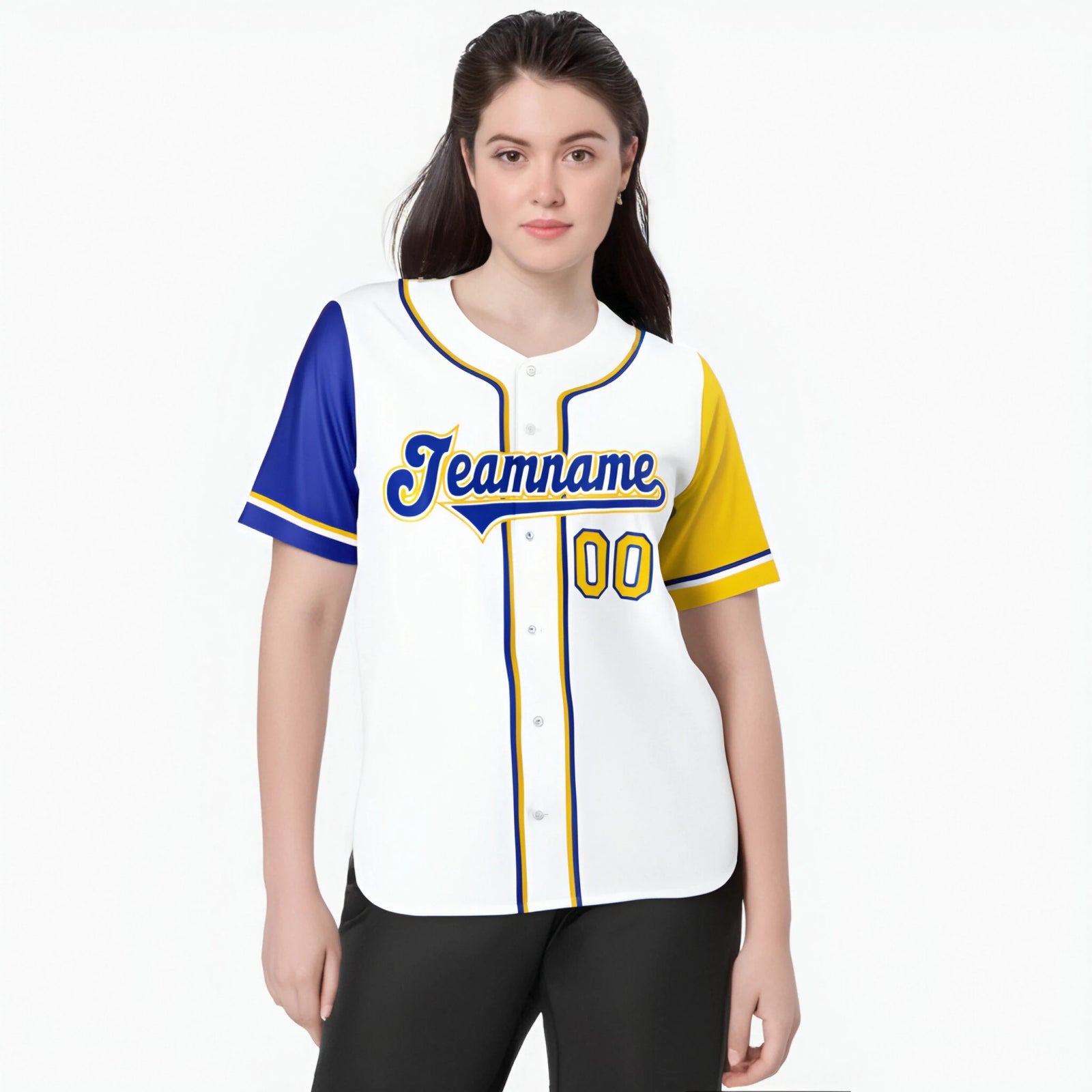 Custom White Gold Royal Blue Authentic Baseball Jersey