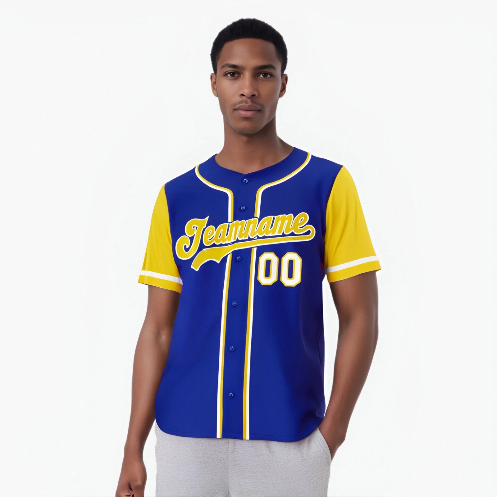 Custom Royal Blue Gold Authentic Baseball Jersey