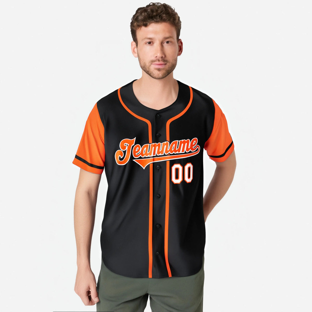 Custom Black Orange Authentic Baseball Jersey