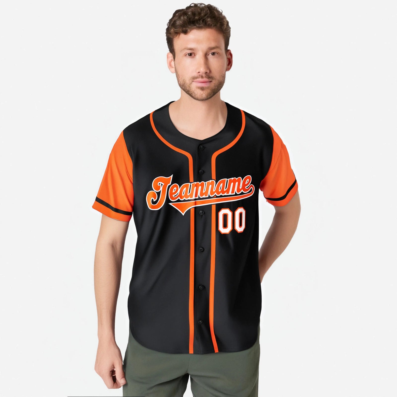 Custom Black Orange Authentic Baseball Jersey
