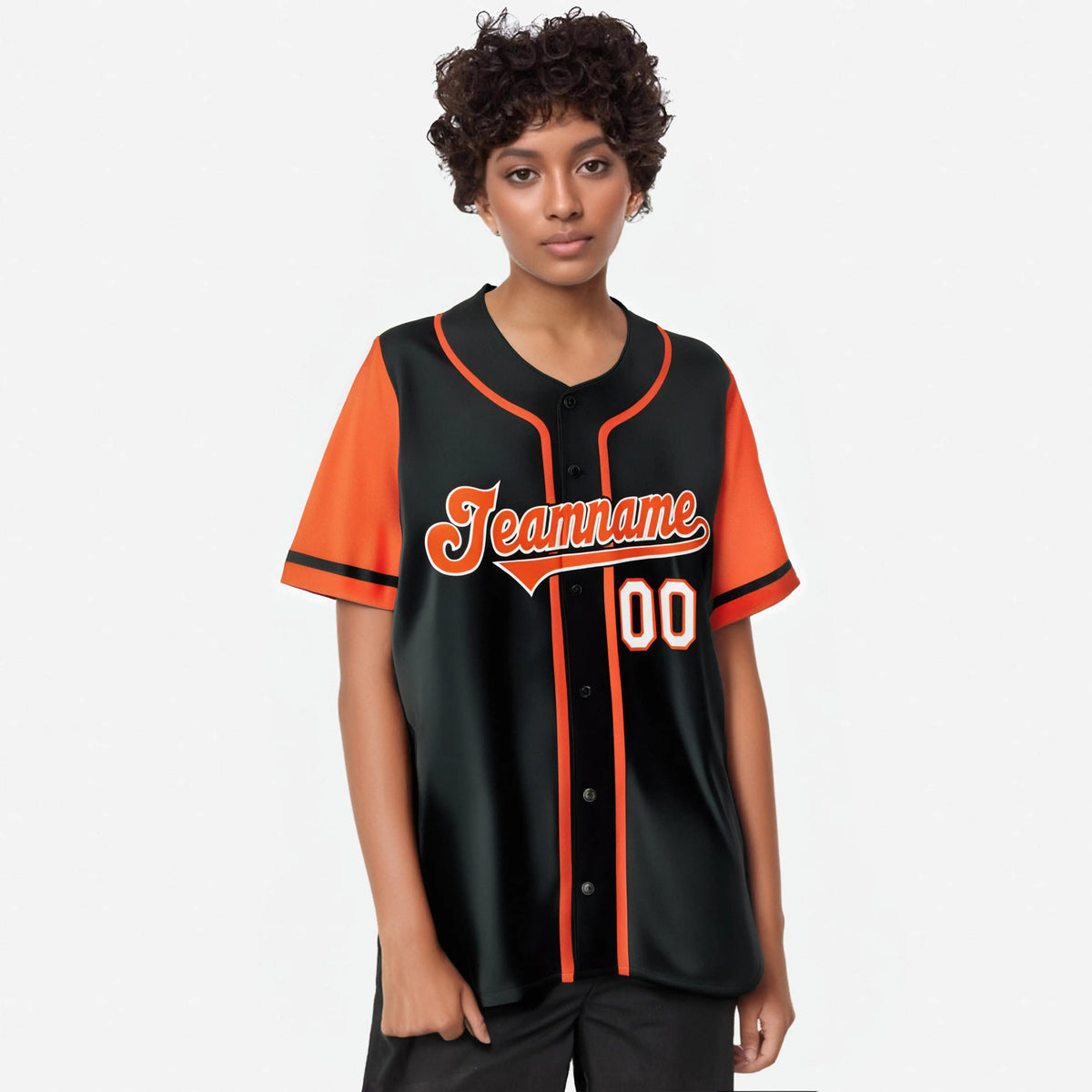 Custom Black Orange Authentic Baseball Jersey