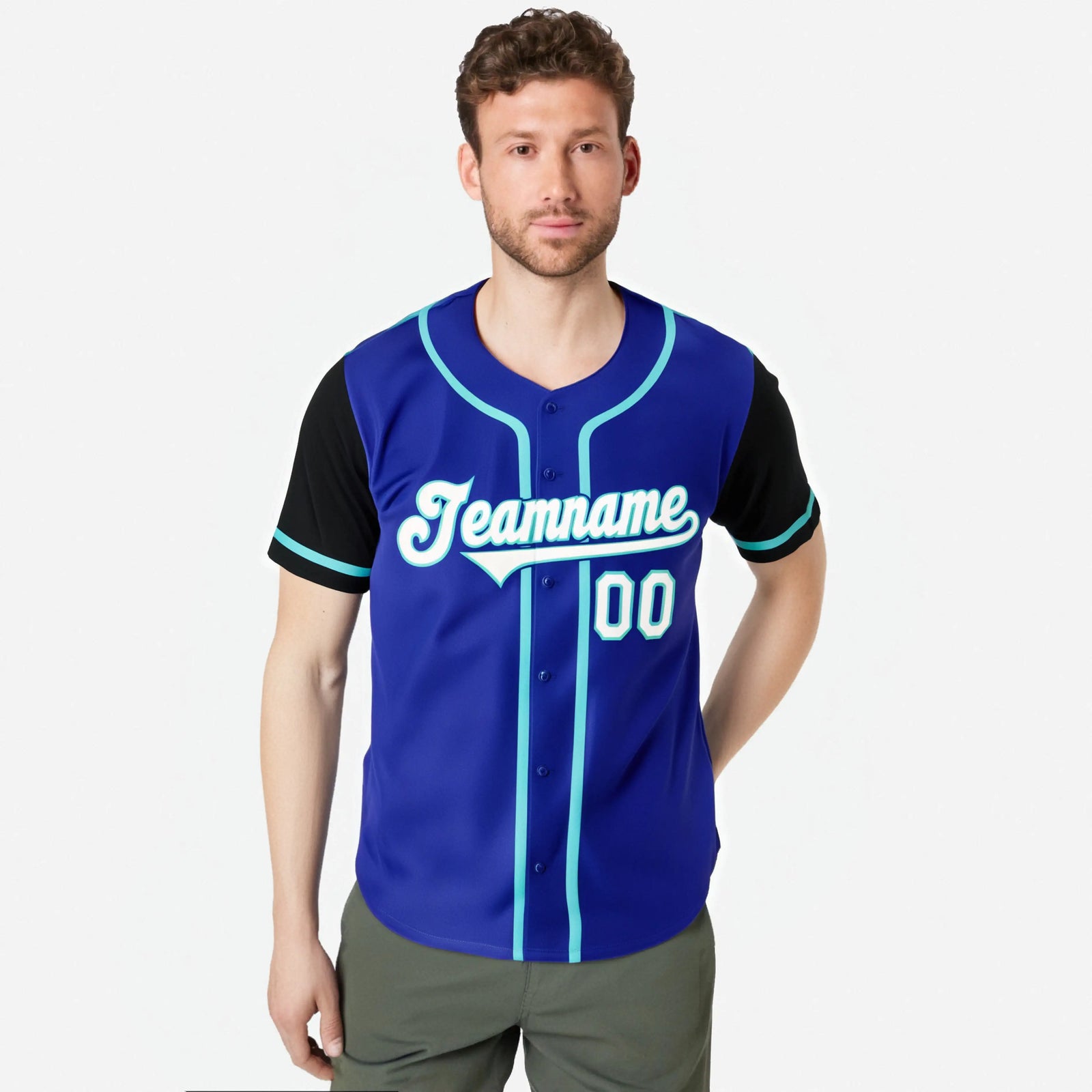 Custom Royal Blue Black Authentic Baseball Jersey