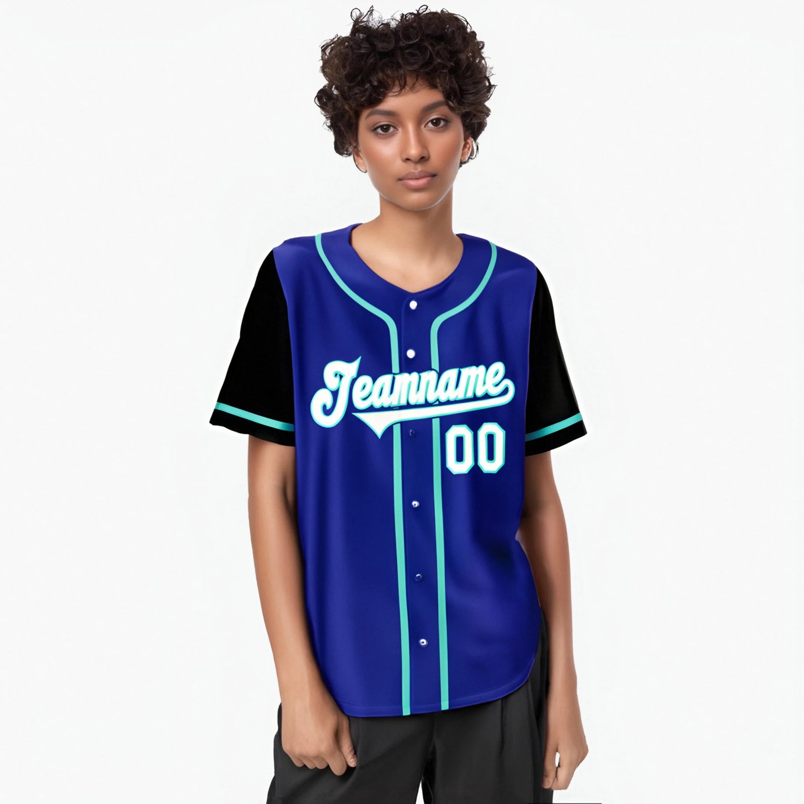 Custom Royal Blue Black Authentic Baseball Jersey