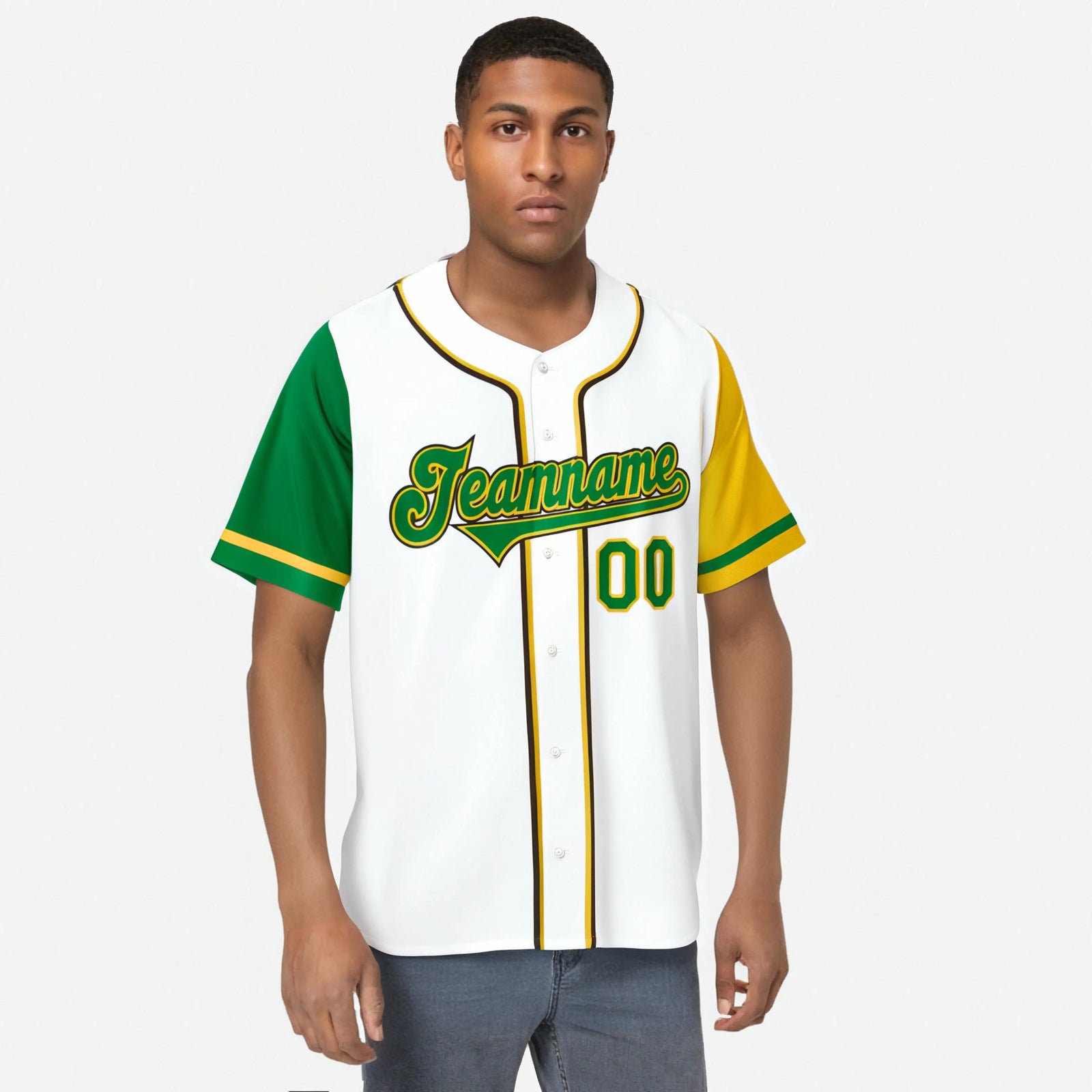 Custom White Kelly Green Yellow Authentic Baseball Jersey