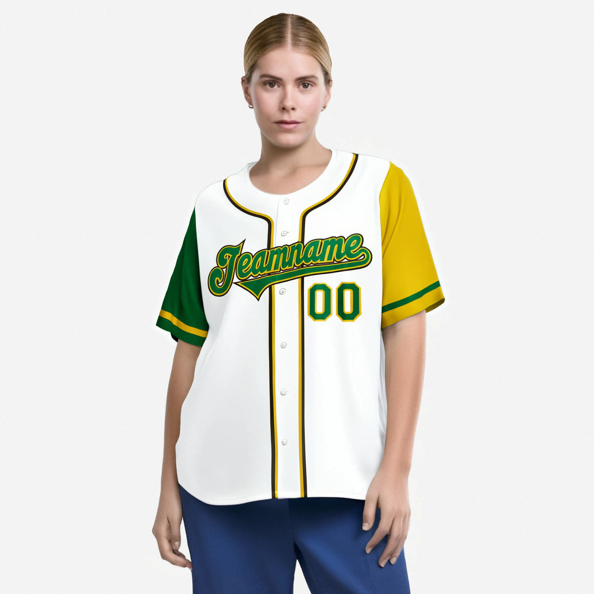 Custom White Kelly Green Yellow Authentic Baseball Jersey