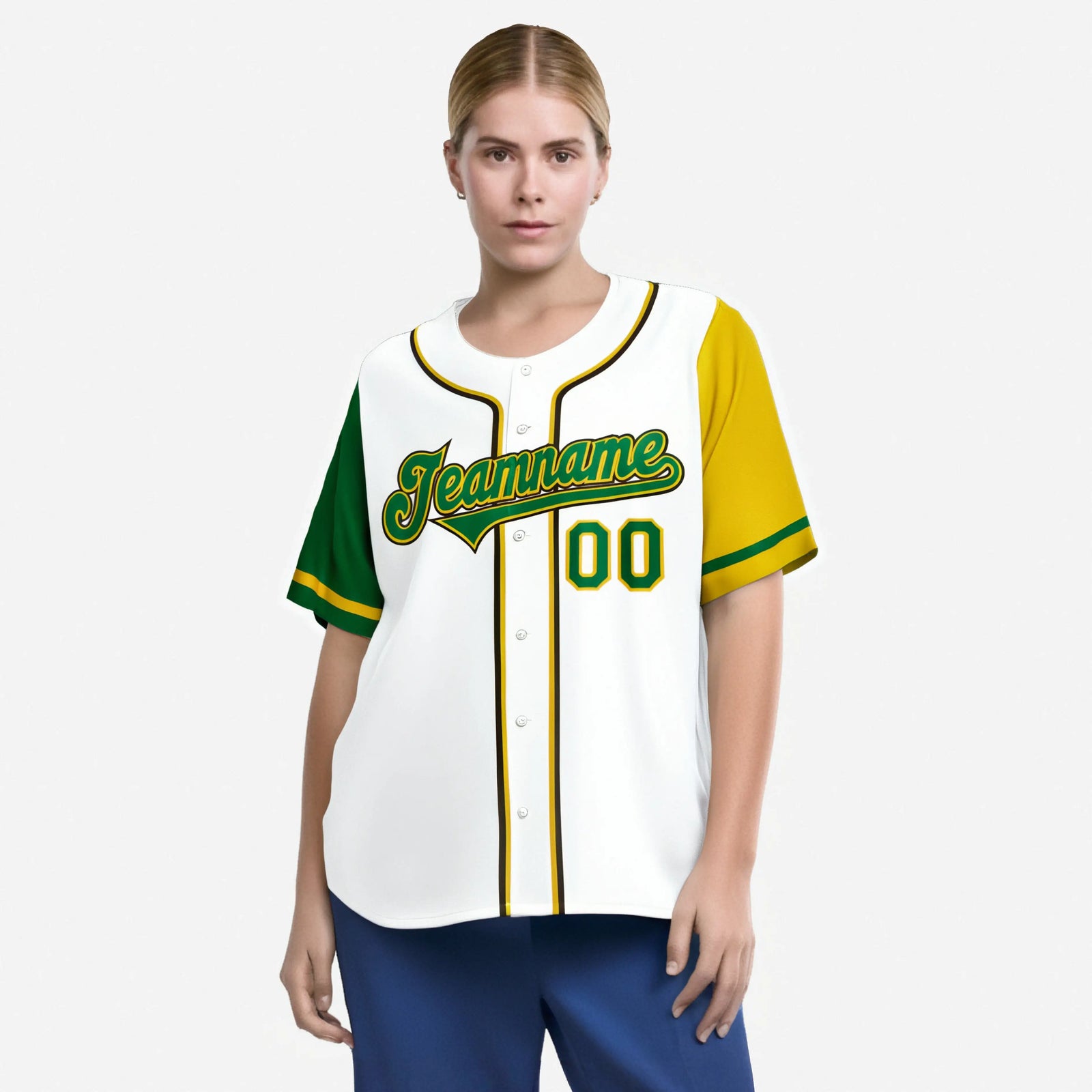 Custom White Kelly Green Yellow Authentic Baseball Jersey