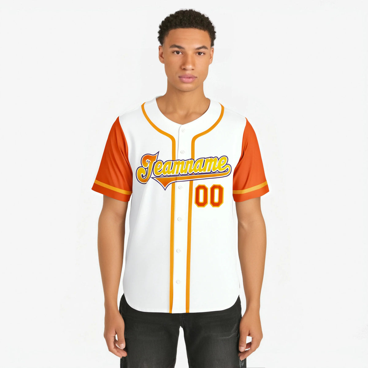 Custom White Orange Authentic Baseball Jersey