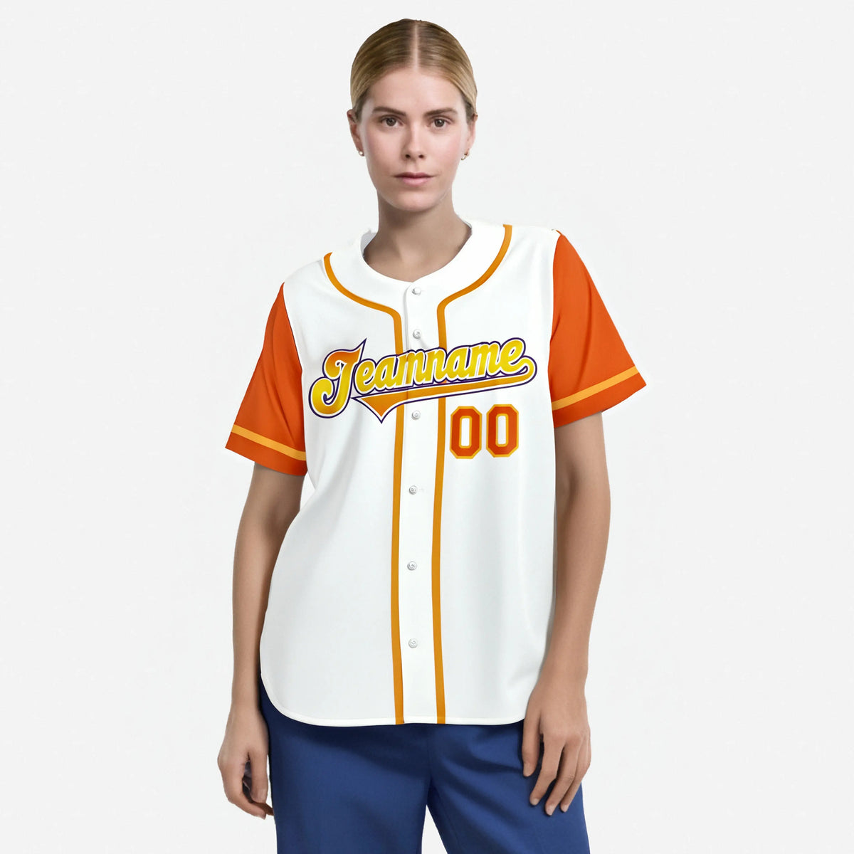 Custom White Orange Authentic Baseball Jersey