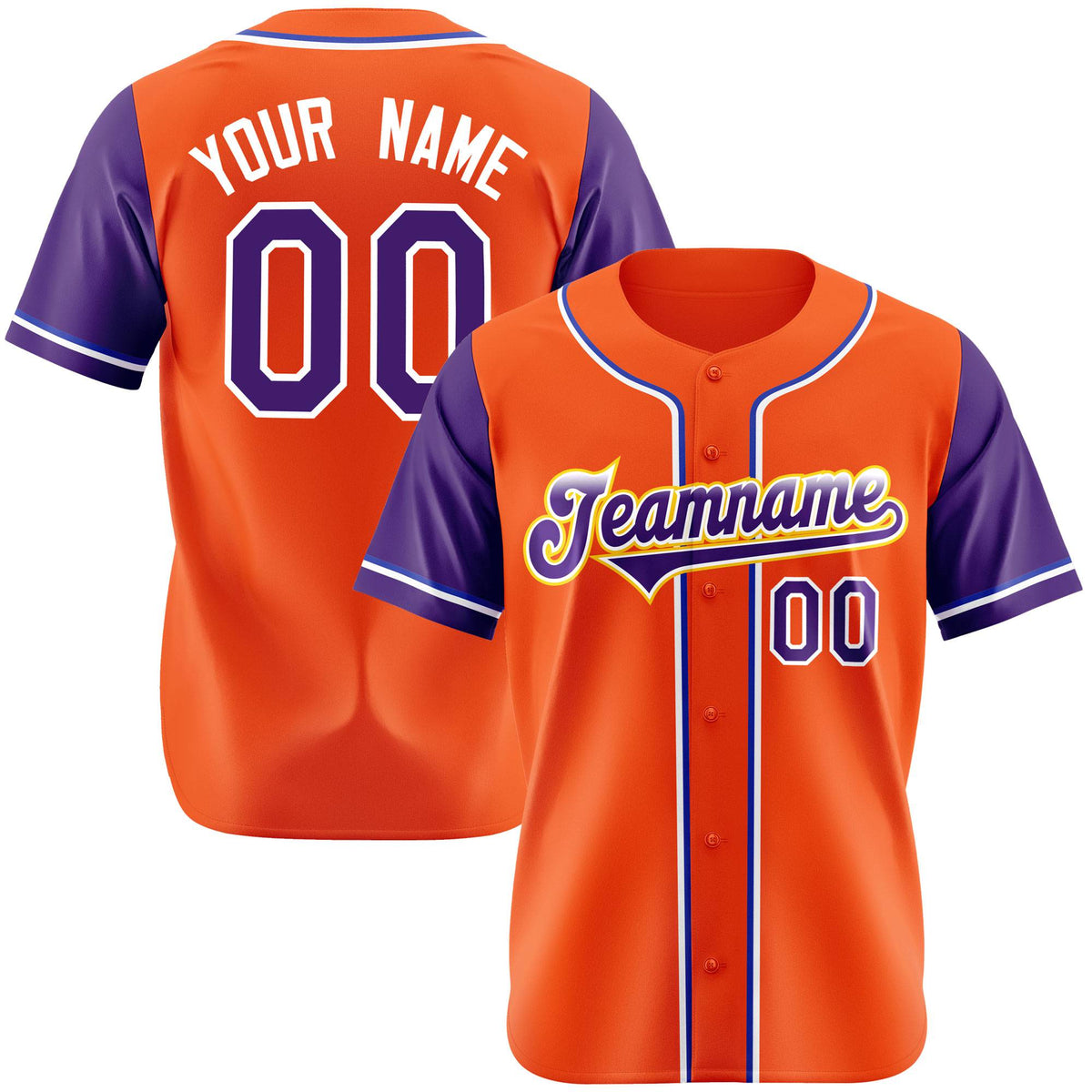 Custom Orange Purple Authentic Baseball Jersey