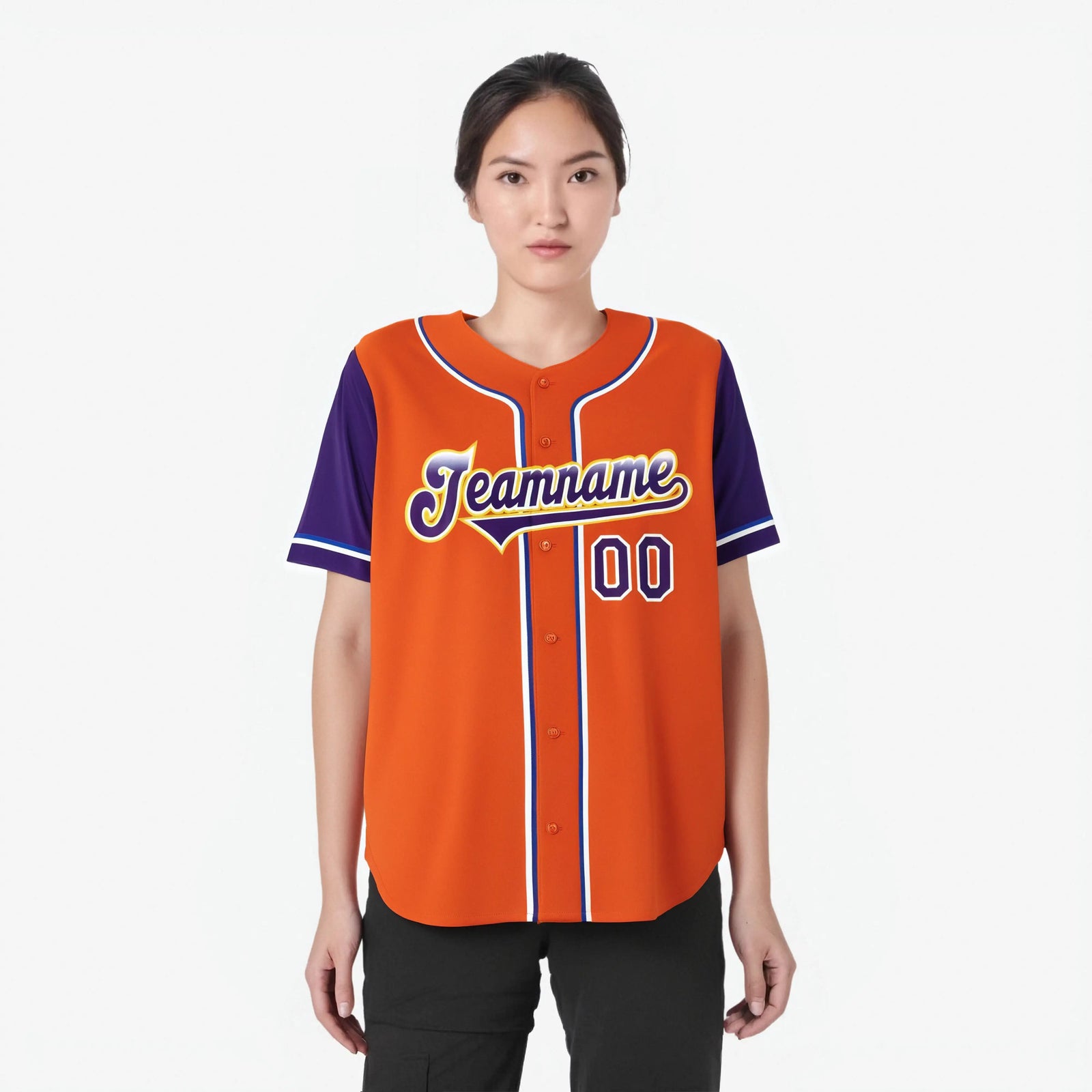 Custom Orange Purple Authentic Baseball Jersey