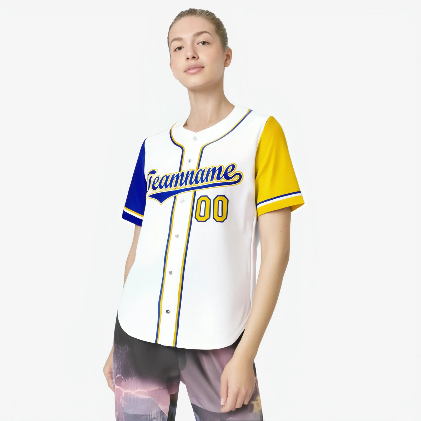 Custom White Gold Royal Blue Authentic Baseball Jersey