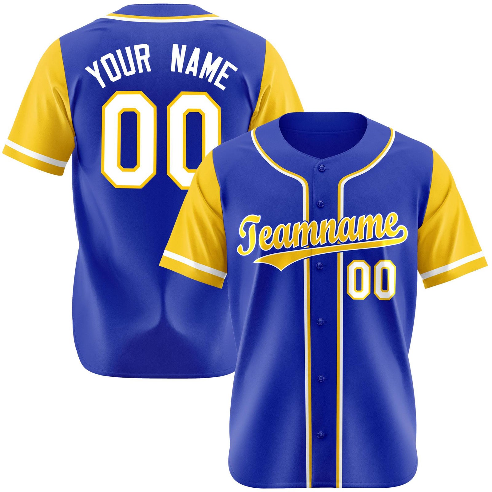 Custom Royal Blue Gold Authentic Baseball Jersey