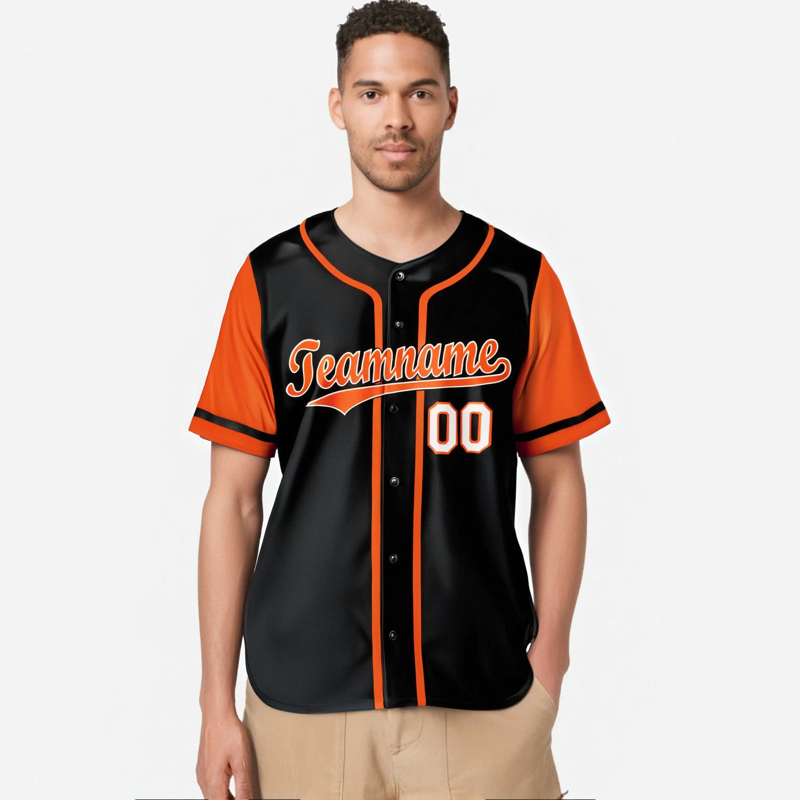 Custom Black Orange Authentic Baseball Jersey
