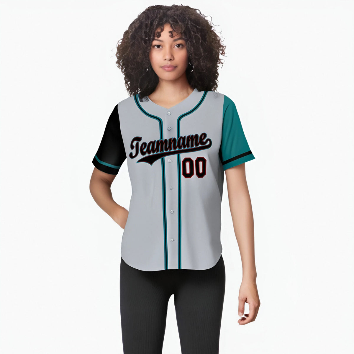 Custom Gray Black Aqua Authentic Baseball Jersey