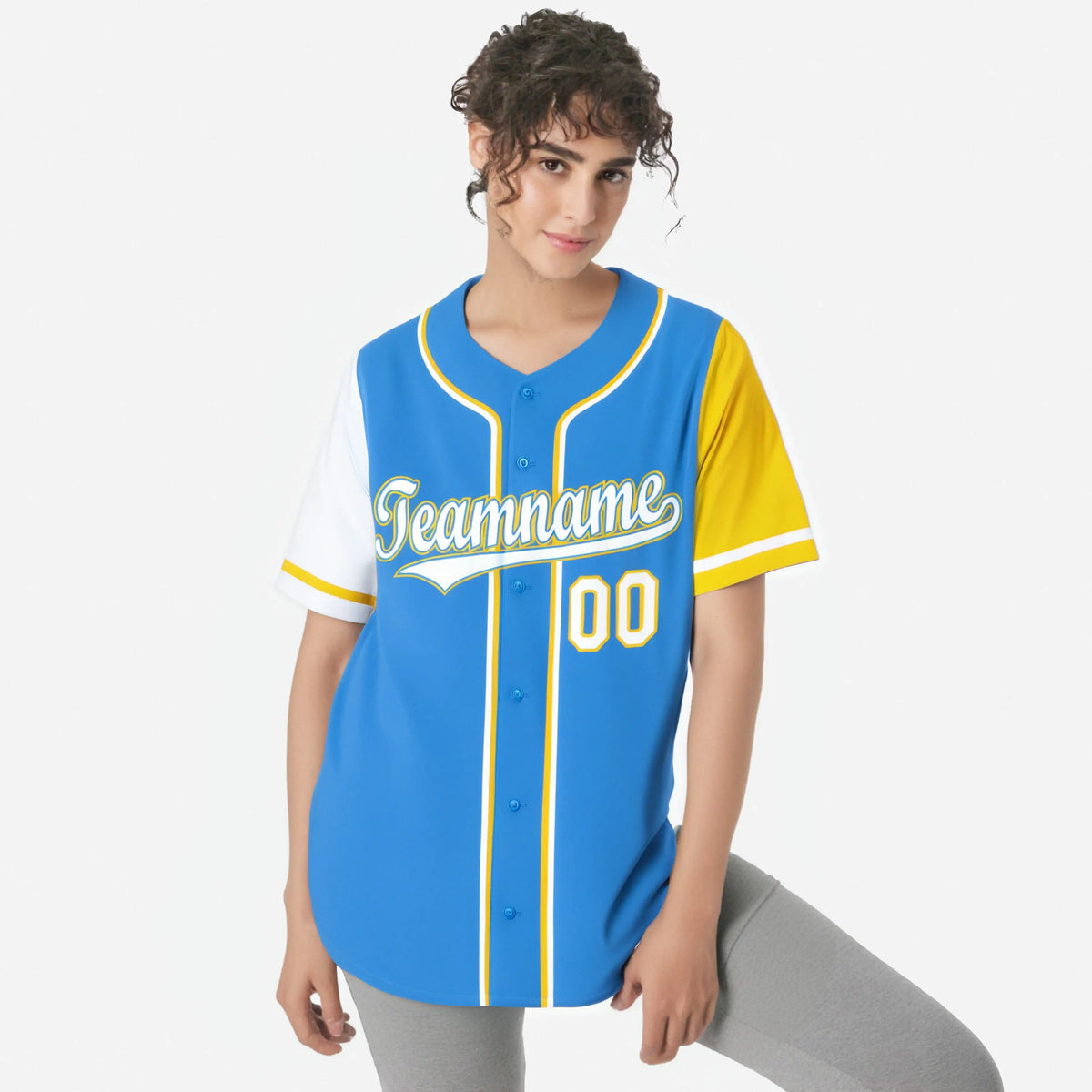 Custom Powder Blue White Gold Authentic Baseball Jersey