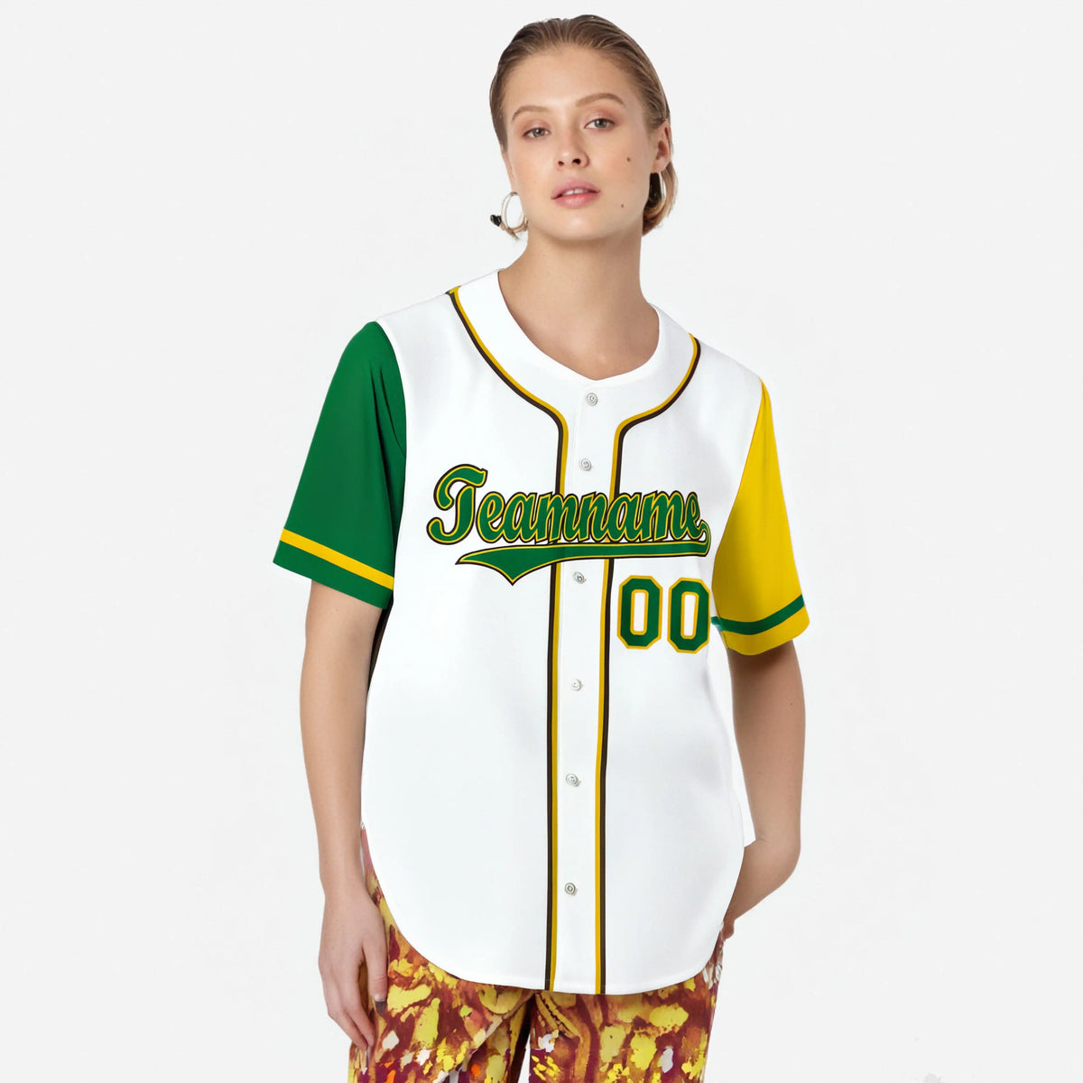 Custom White Kelly Green Yellow Authentic Baseball Jersey