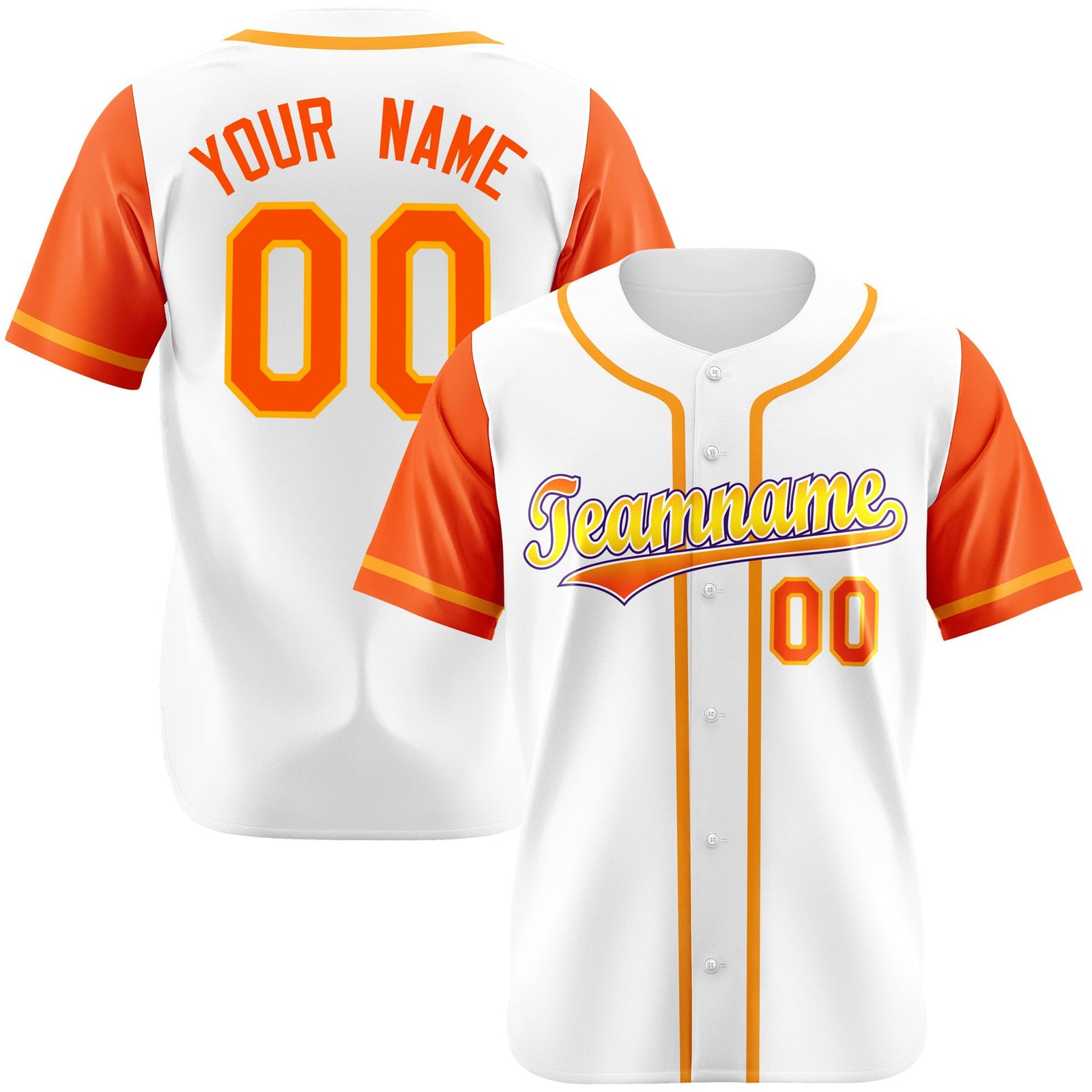 Custom White Orange Authentic Baseball Jersey