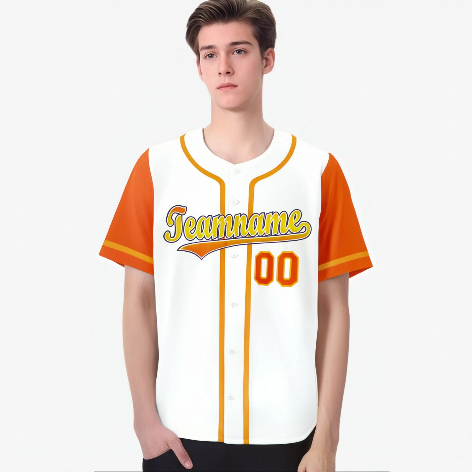 Custom White Orange Authentic Baseball Jersey