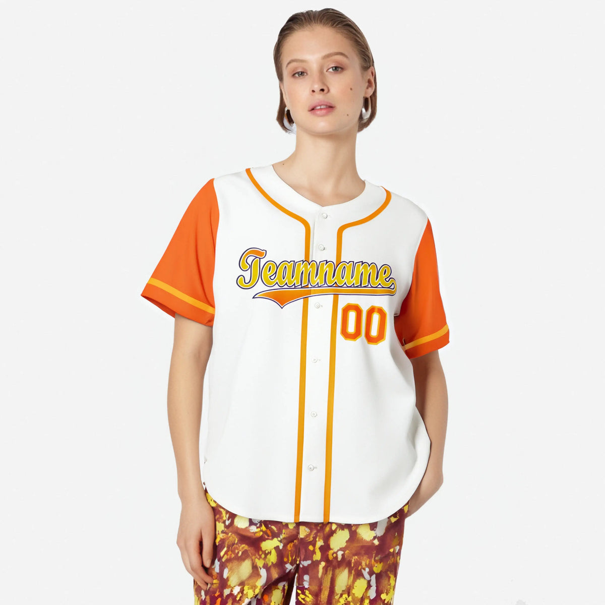 Custom White Orange Authentic Baseball Jersey