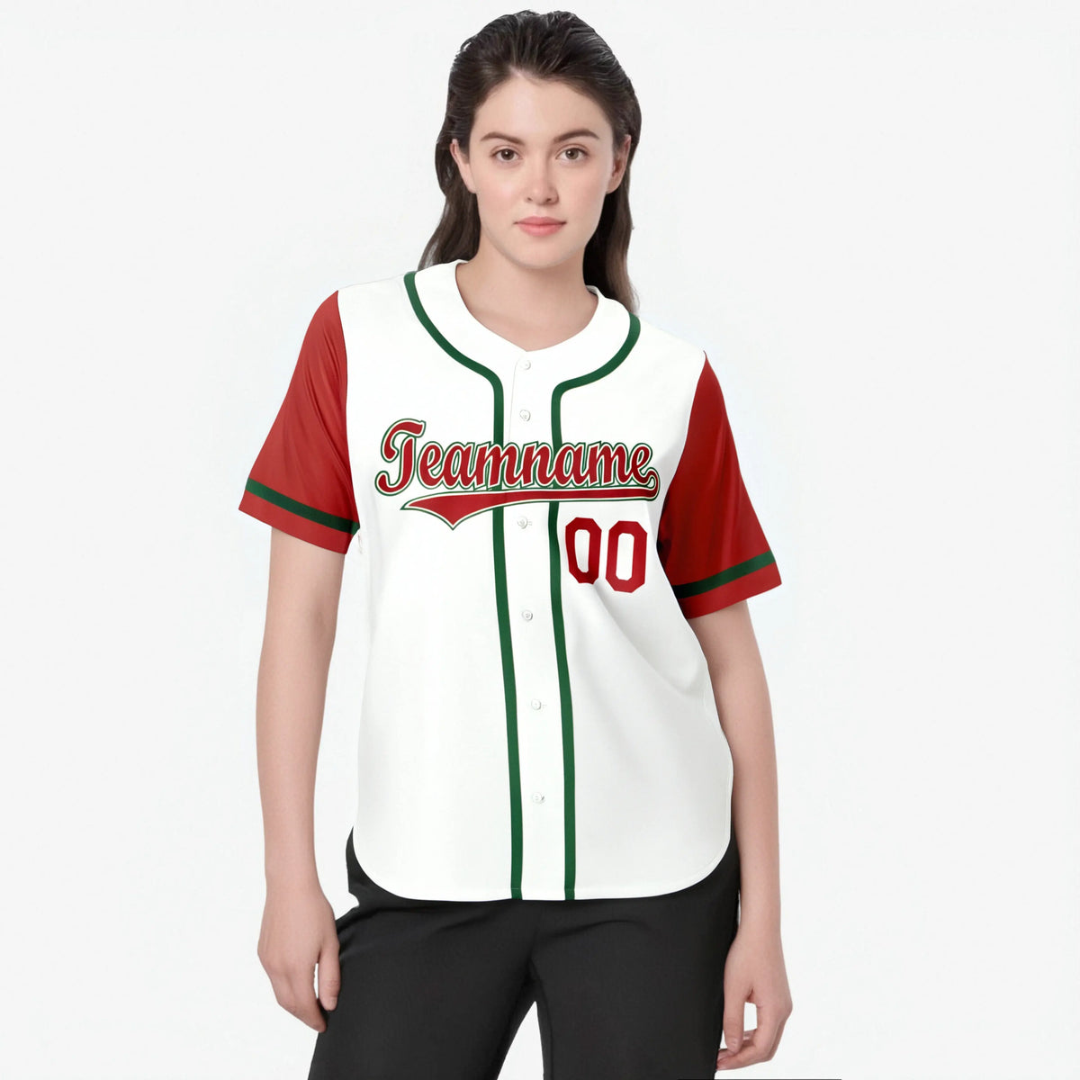 Custom White Red Kelly Green Authentic Baseball Jersey