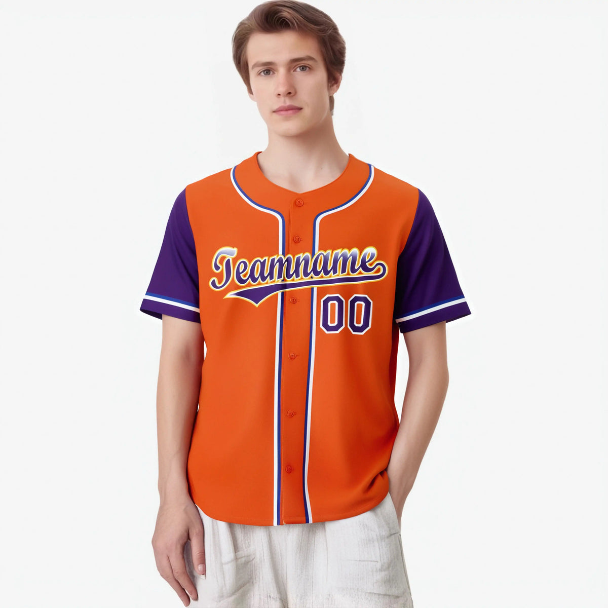 Custom Orange Purple Authentic Baseball Jersey