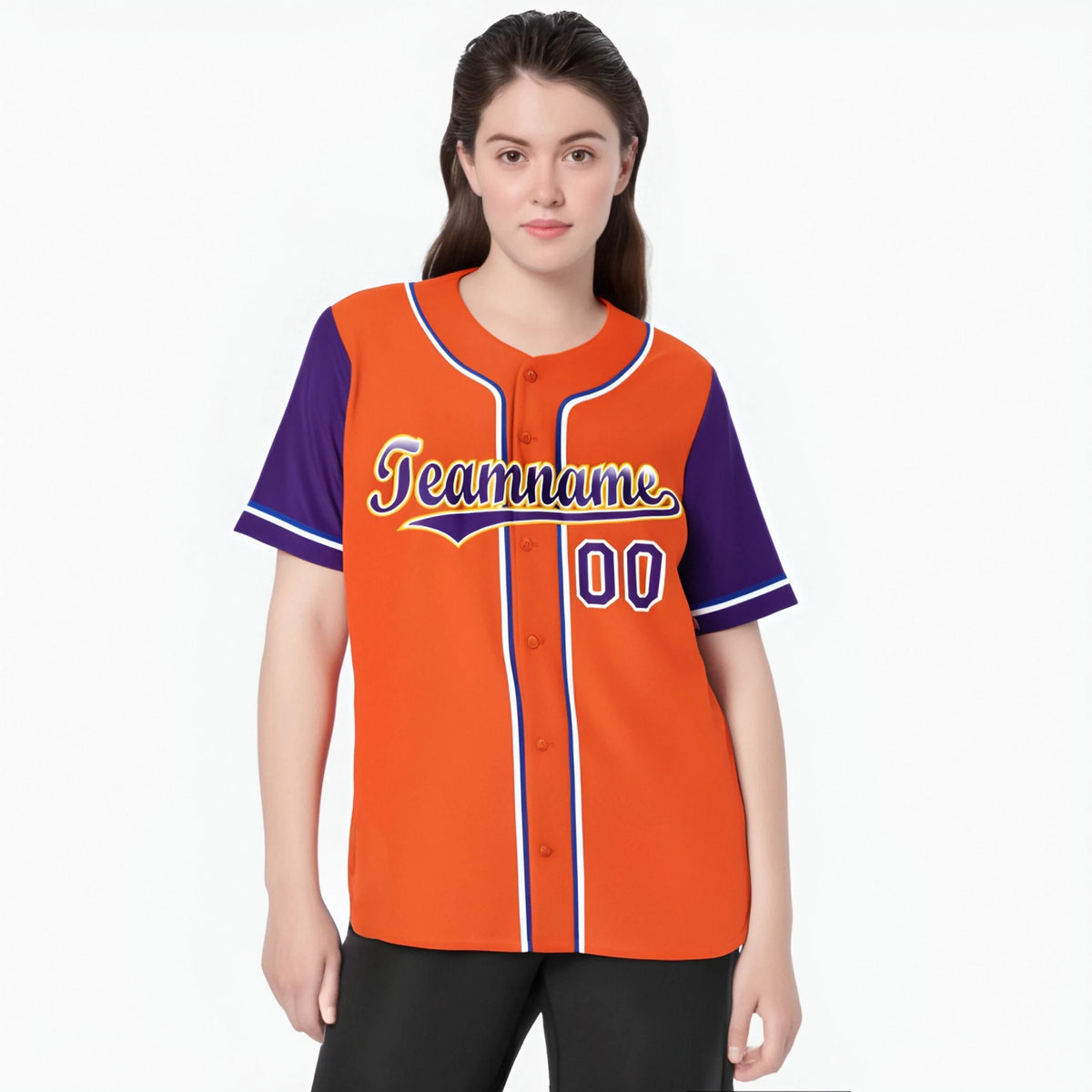 Custom Orange Purple Authentic Baseball Jersey