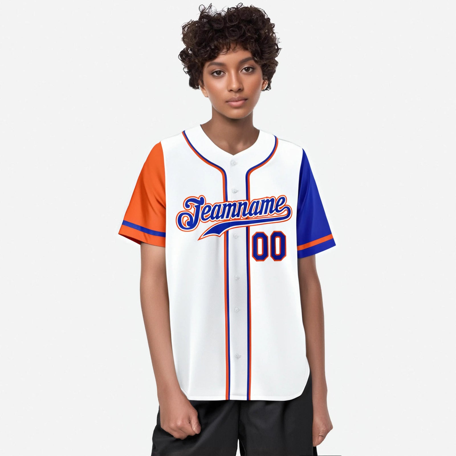 Custom White Orange Royal Blue Authentic Baseball Jersey