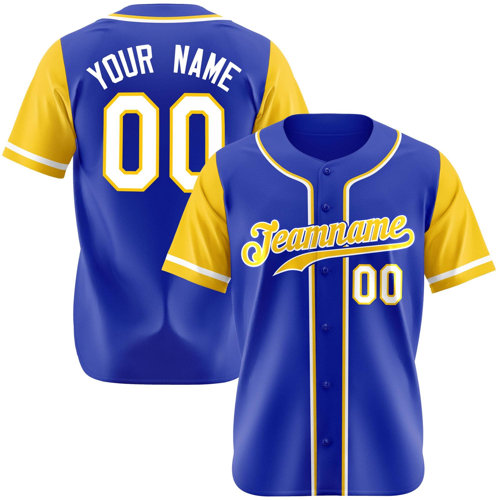 Custom Royal Blue Gold Authentic Baseball Jersey