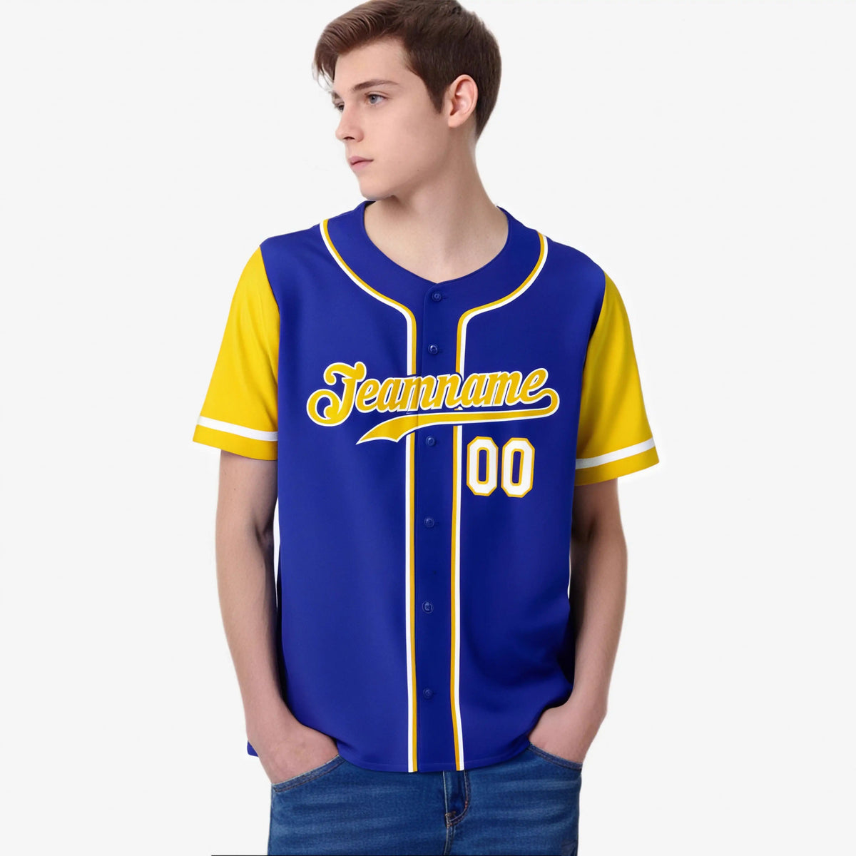 Custom Royal Blue Gold Authentic Baseball Jersey