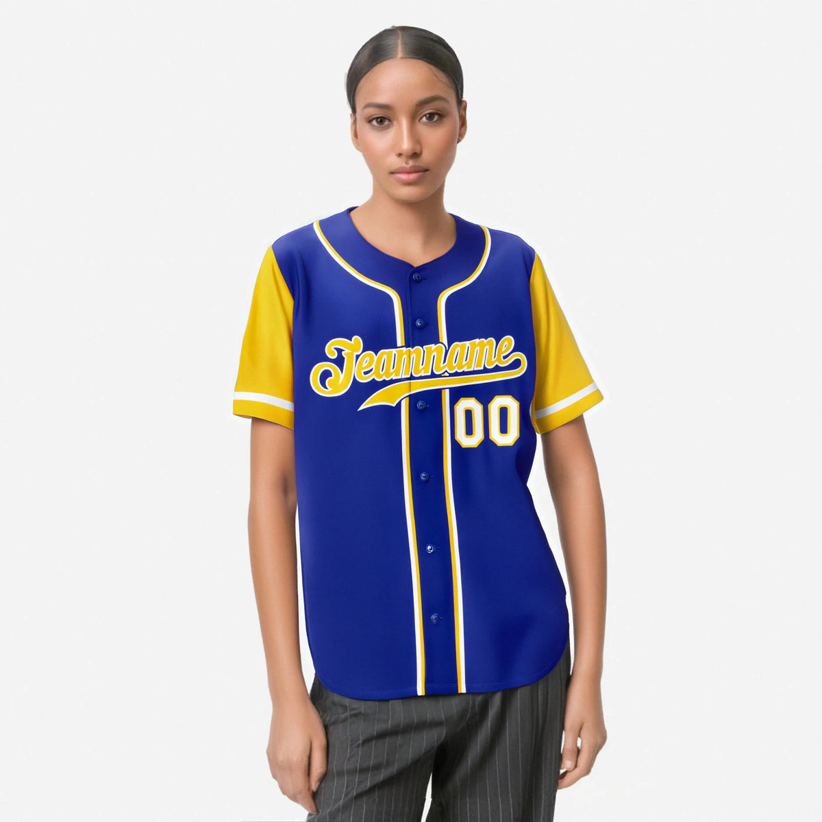 Custom Royal Blue Gold Authentic Baseball Jersey