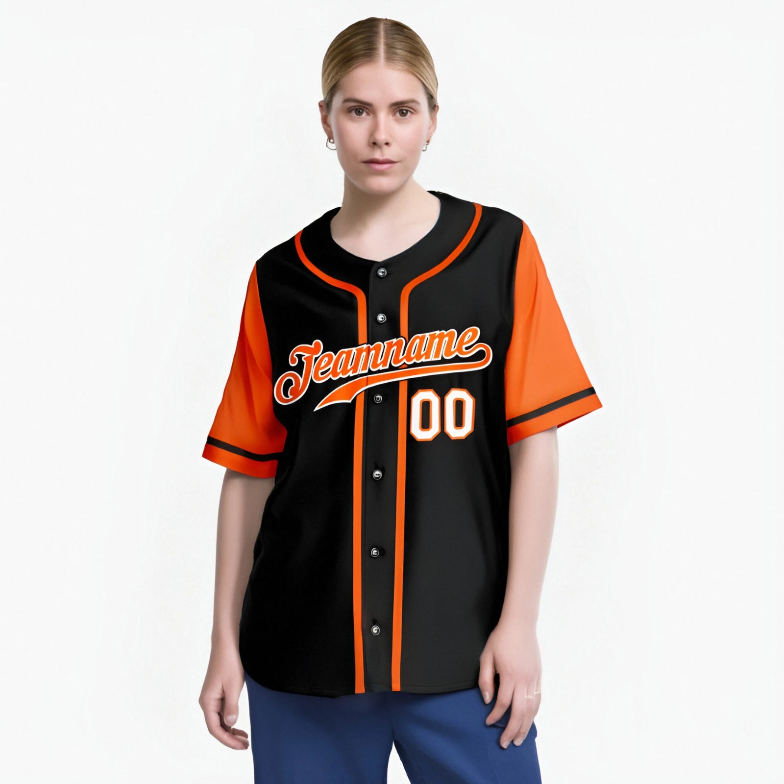 Custom Black Orange Authentic Baseball Jersey