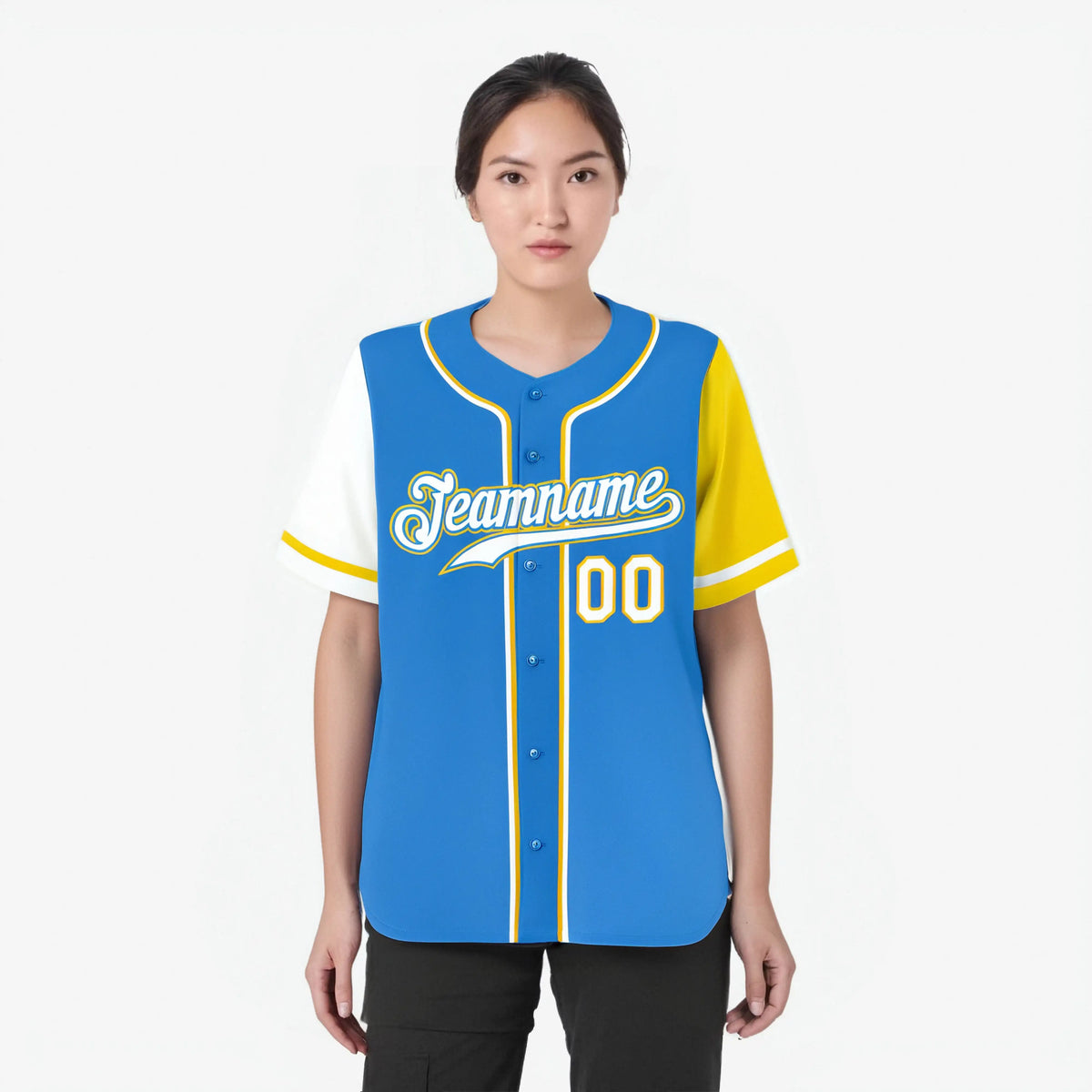 Custom Powder Blue White Gold Authentic Baseball Jersey