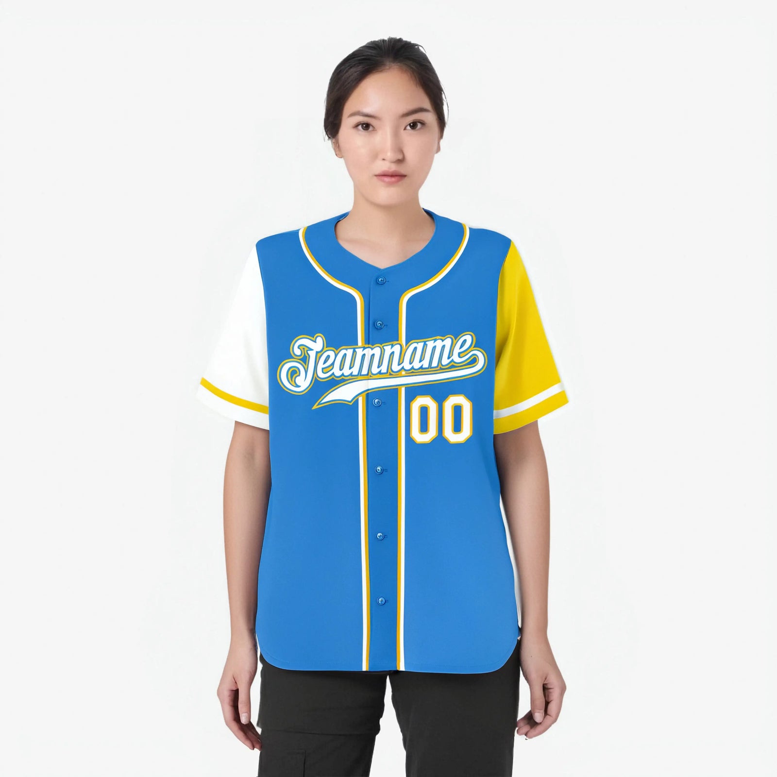 Custom Powder Blue White Gold Authentic Baseball Jersey