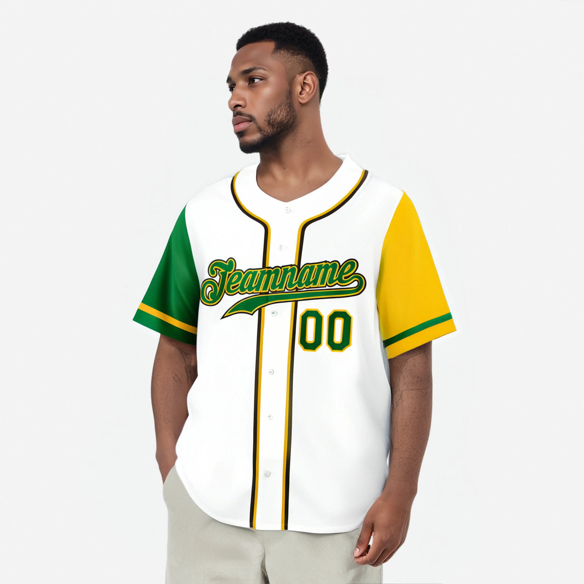 Custom White Kelly Green Yellow Authentic Baseball Jersey