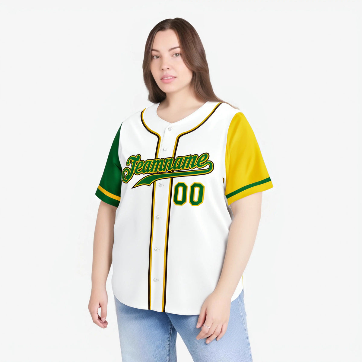 Custom White Kelly Green Yellow Authentic Baseball Jersey