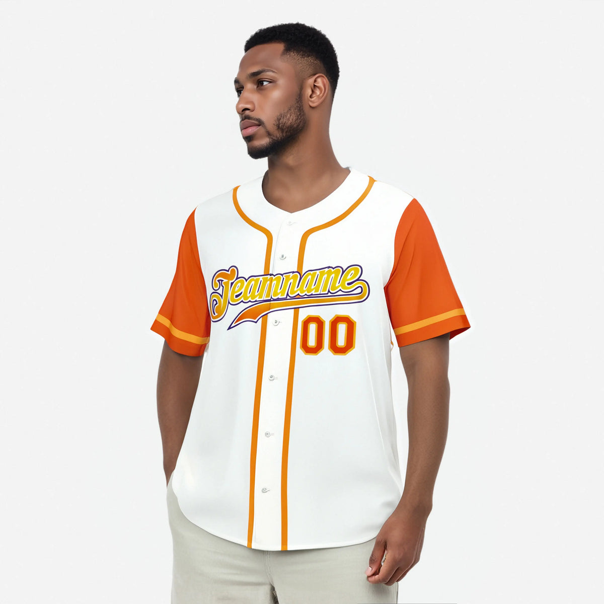 Custom White Orange Authentic Baseball Jersey