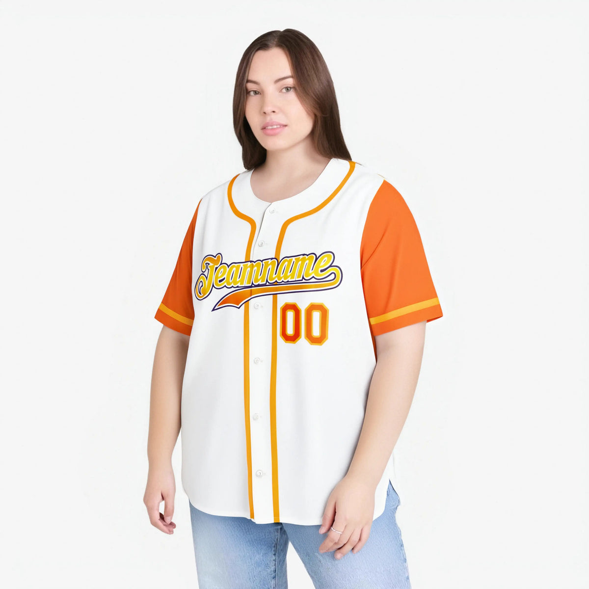 Custom White Orange Authentic Baseball Jersey