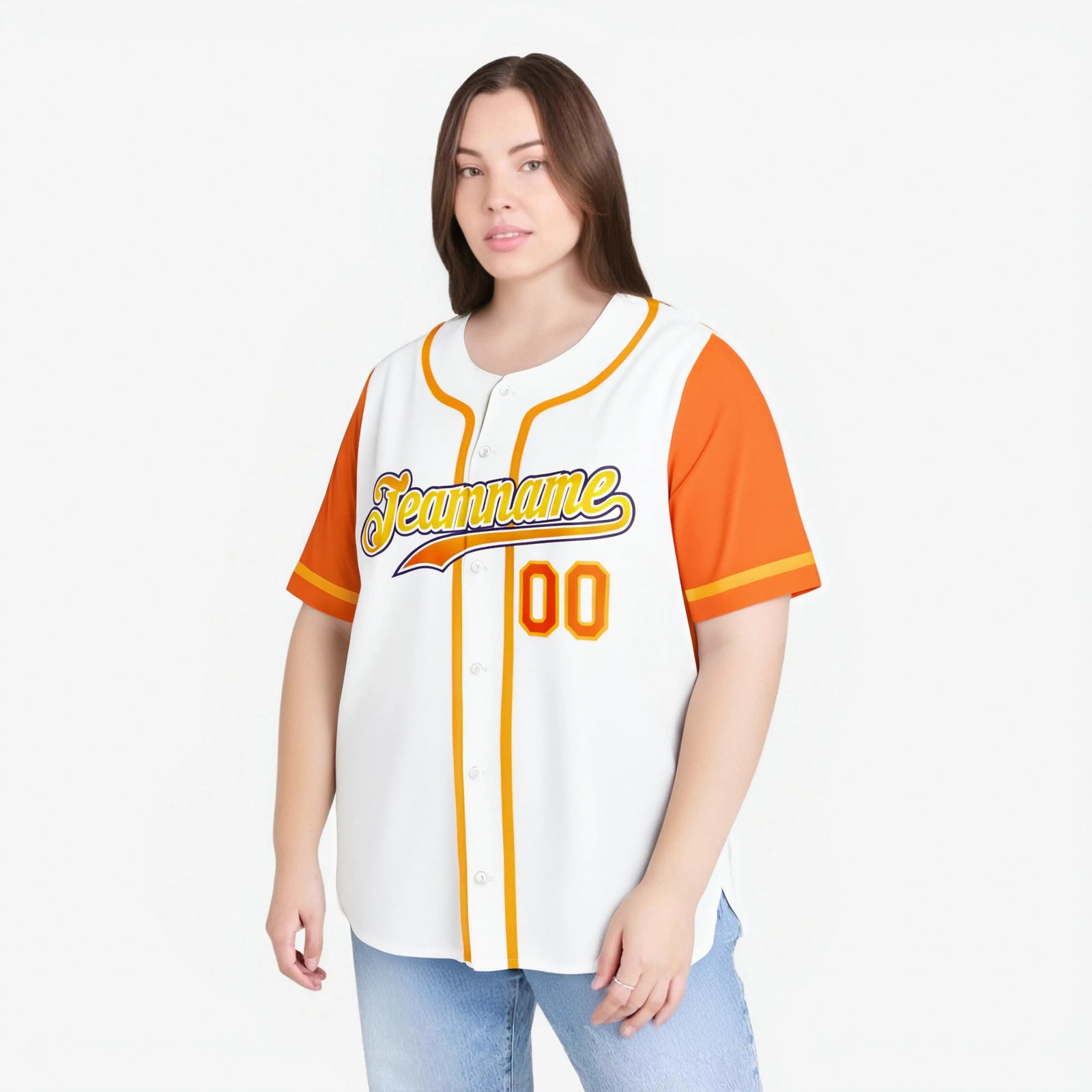 Custom White Orange Authentic Baseball Jersey