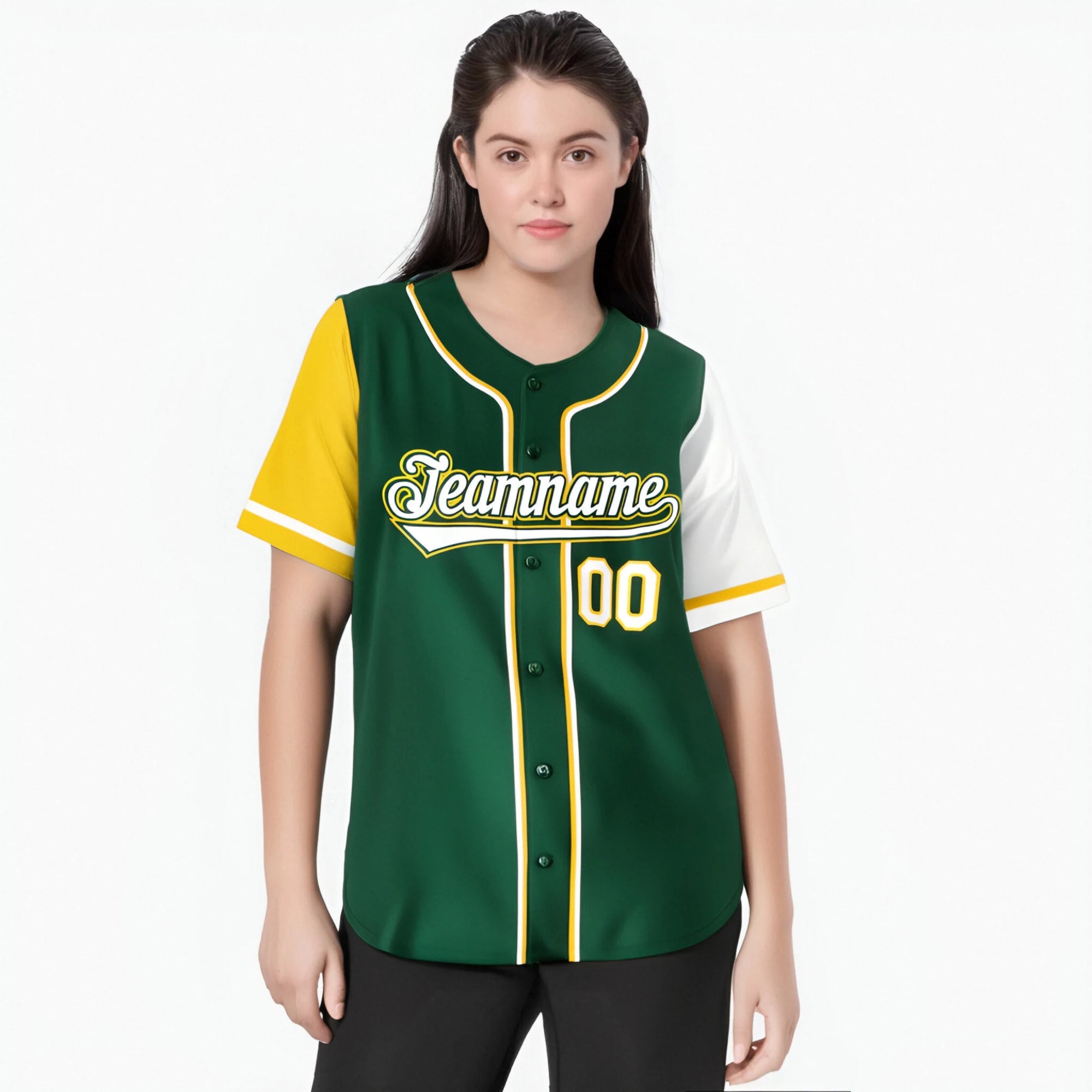 Custom Green Gold White Authentic Baseball Jersey