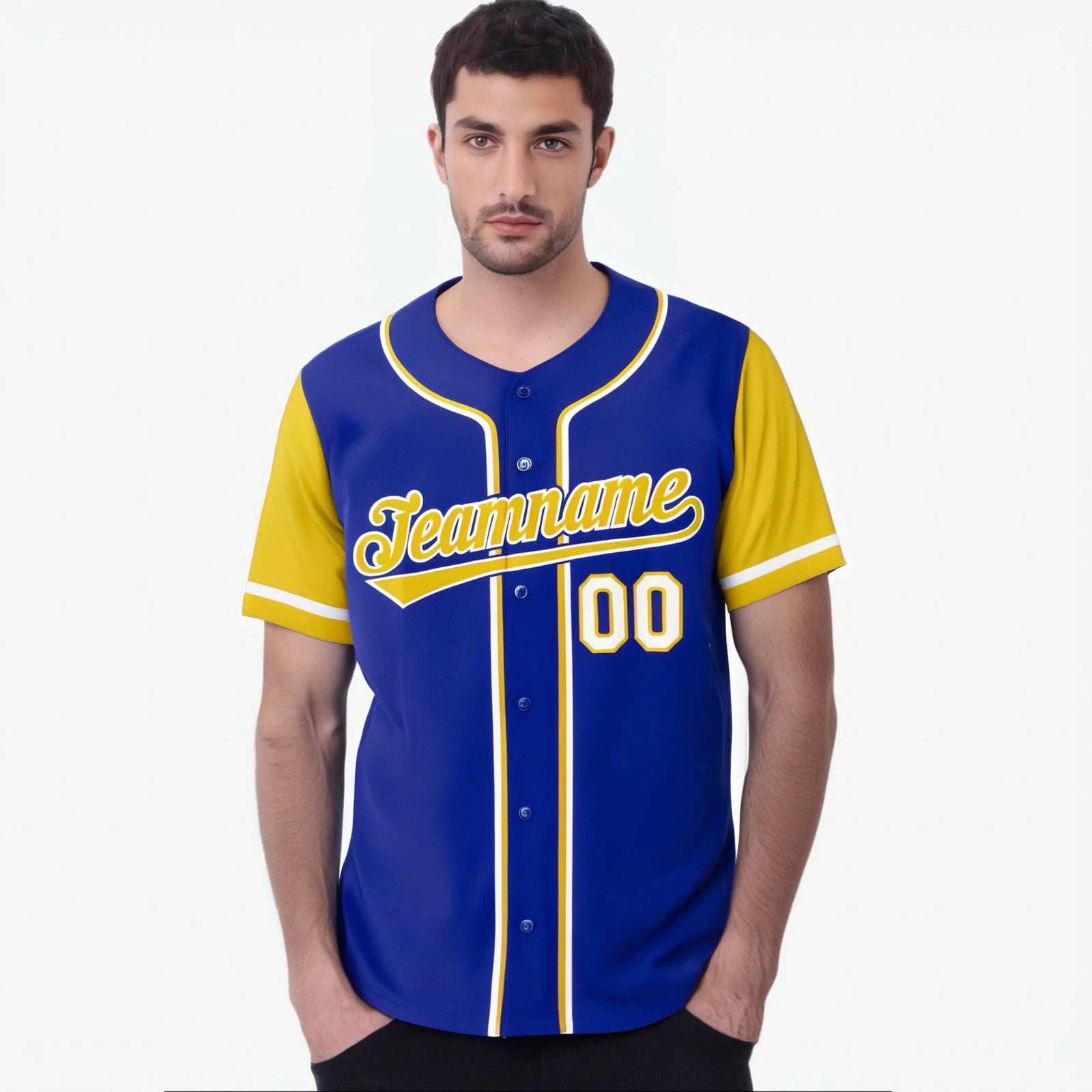 Custom Royal Blue Gold Authentic Baseball Jersey