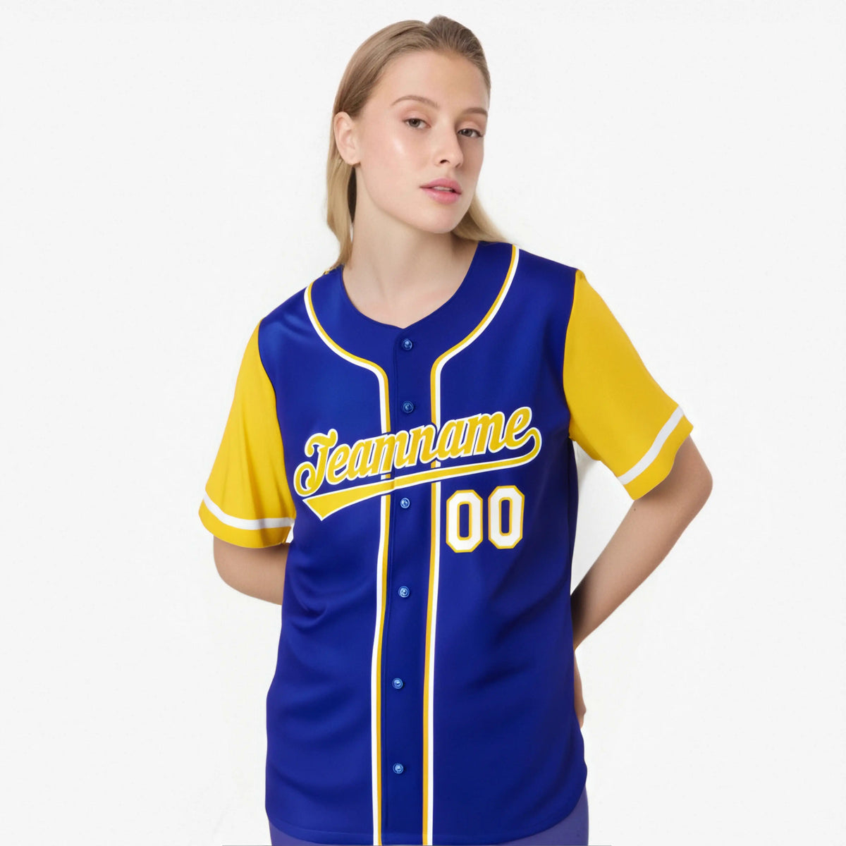 Custom Royal Blue Gold Authentic Baseball Jersey