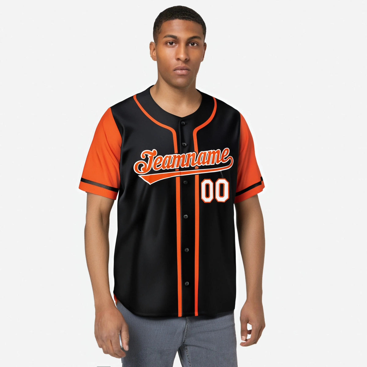 Custom Black Orange Authentic Baseball Jersey